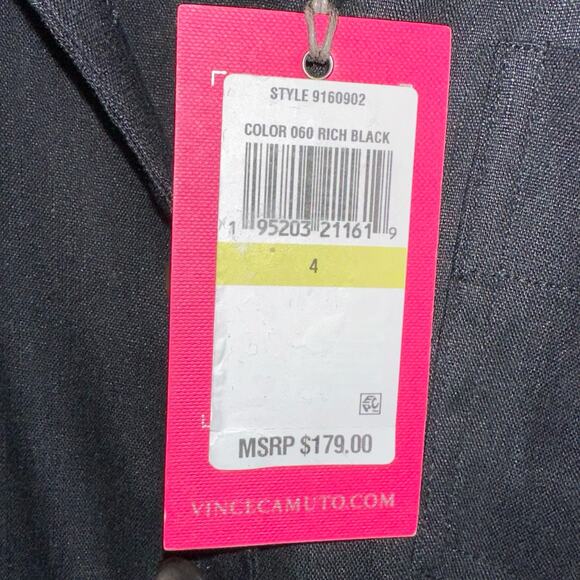 NWT Vince Camuto Black Wide Leg Linen Jumpsuit Size 4 - Picture 4 of 16